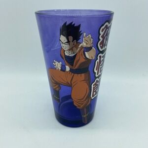 Dragon Ball Z Goku FUNimation Water Glass  5 3/4" Tall Blue Pint‎ Chrome